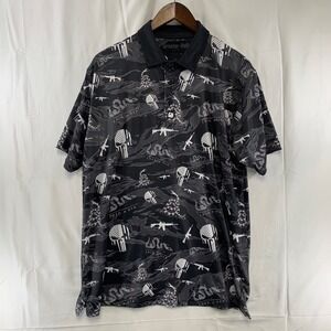 Greater Half Performance Polo Mens Large Black Camo Patriotic